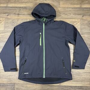 Blaklader Workwear Softshell Jacket Mens Size 2XL Blue Fleece Lined Hooded